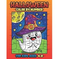 Halloween Color by Number Book for Kids Ages 4-8: Coloring Activity Book for Children, Cute Spooky Colouring Pages for Toddler and Preschooler, Happy Halloween Gift for Little Boy Girl up to 4 5