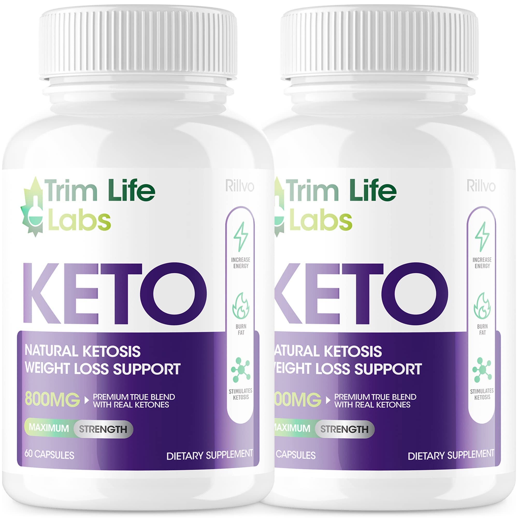 (2 Pack) Trim Life Keto Advanced Weight Loss Supplement Ketosis Pills (120 Capsules)