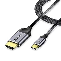 QGeeM USB C to HDMI Cable Adapter 6ft 4K, USB Type C to HDMI Thunderbolt 3/4 Compatible for iPhone 15 Pro Max,Galaxy,MacBook Pro/air,IPad pro,Surface,Dell XPS,HP,Thinkpad,Pixelbook, and More.