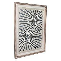 Bloomingville Wood Framed Abstract Botanical Wall Art with Glass Cover, Multicolor