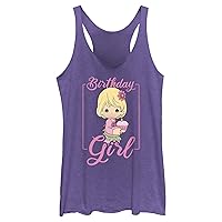 Fifth Sun Precious Moments-Mad Engine Birthday Girl Women's Racerback Tank Top, Purple Heather, X-Large