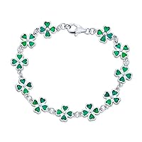 Irish Celtic Knot Lucky Kelly Green Shamrock Irish Clover Knot Claddagh Clover Beads Multi Charm Bracelet For Women .925 Sterling Silver Snake Chain European Barrel Clasp Bracelets 6.5 7 7.5 8 8.5In
