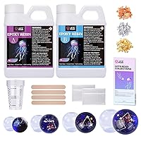 LET'S RESIN Resin Kit for Beginners,30oz Resin Starter Kit with Coaster Molds,Silicone Sphere Molds Set, Dried Flowers, Foil Flakes,Resin Cups,Resin Craft Kit for Casting