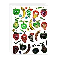 Stickers Glitter Pack 10 Sheets Funny Fruit Cute Stickers Waterproof Removable Arts 3D Cartoon Kids Classic Toys School Sticker Craft Scrapbooking