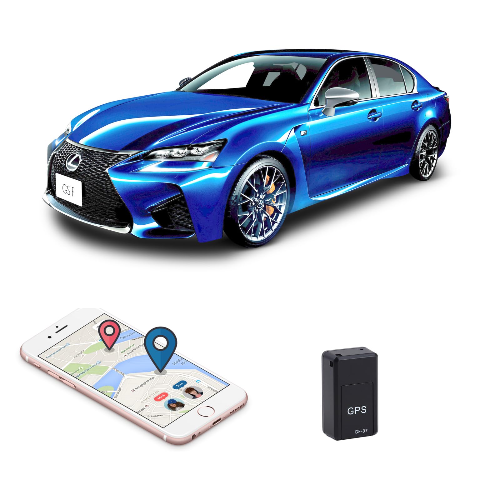 GPS Tracker for Vehicles,Mini Magnetic GPS Real Time Car Locator,No Subscription,Full USA Coverage,Long Standby GSM Sim GPS for Car/Kids/Dogs/Trucks/Person