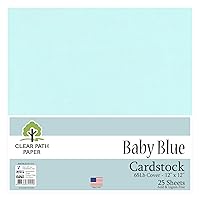Clear Path Paper - Baby Blue Cardstock - 12 x 12 inch - 65Lb Cover - 25 Sheets
