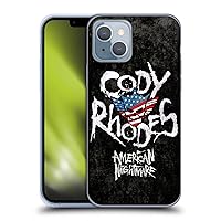 Head Case Designs Officially Licensed WWE Distressed Name Cody Rhodes Soft Gel Case Compatible with Apple iPhone 14