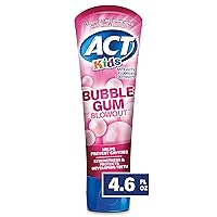Biotrue Contact Lens Solution, Multi-Purpose, 10 FL OZ (Pack of 2) & ACT Kids Toothpaste Bubble Gum Blowout Flavor 4.6 oz.