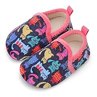 XIHALOOK Toddler Boys Girls House Slippers with Microfleece Lining Cozy Household Shoes Non-slip for Kids