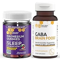 NATURAL STACKS GABA Brain Food 60ct with Magnesium Citrate Gummies 30ct