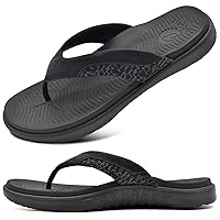 ONCAI Mens Flip Flop Open Toe Athletic Straps Orthotic Summer Plantar Fasciitis Sport Sandals with Soft Cushion Arch Support Size 7.5-15