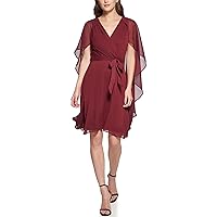 DKNY Women's V-Neck Cape Dress