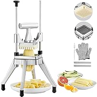 Commercial Vegetable Fruit Chopper 3/8″ Blade Heavy Duty Professional Food Dicer Kattex French Fry Cutter Onion Slicer Stainless Steel for Tomato Peppers Potato Mushroom, Sliver