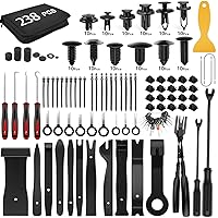 GOOACC 238Pcs Trim Removal Tool, Auto Push Pin Bumper Retainer Clip Set Fastener Terminal Remover Tool Adhesive Cable Clips Kit Car Panel Radio Removal Auto Clip Pliers, Black