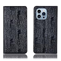 Crocodile Claw Pattern Flip Phone Cover, for Apple iPhone 13 Pro (2021) 6.1 Inch Leather Shockproof Folio Case [Card Holder] [Kickstand],Black