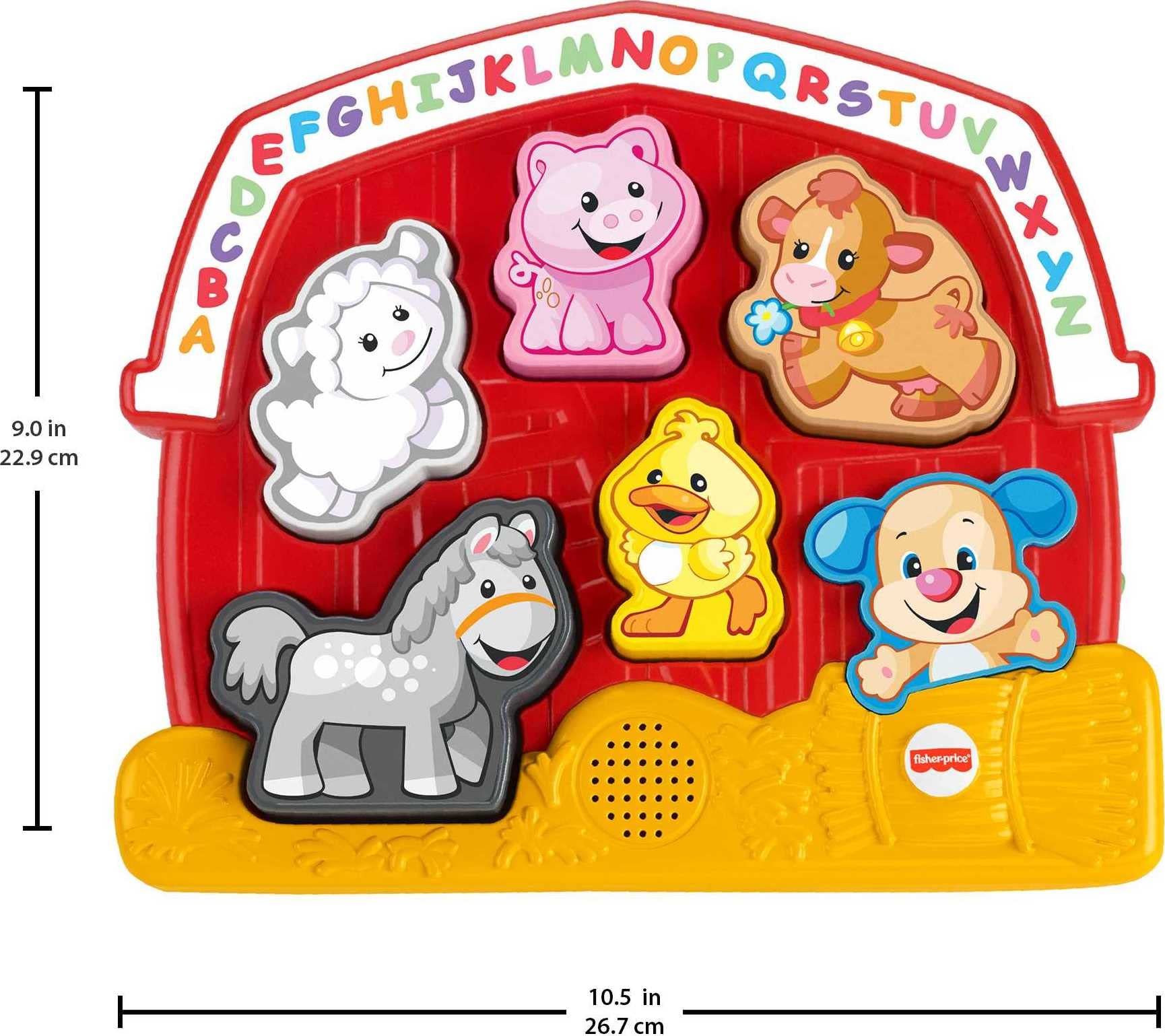 Fisher-Price Laugh & Learn Toddler Shape Sorting Toy Farm Animal Puzzle With Music & Sounds For Ages 1+ Years