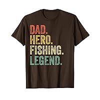 Mens Fishing Gift Dad Hero Legend Bass Fishing-Shirt Funny Dad T-Shirt