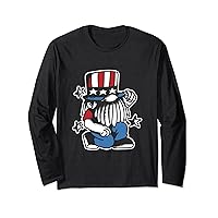 Patriotic Gnome 4th Of July Funny Star And Stripes Long Sleeve T-Shirt