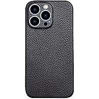 Leather Case for Apple iPhone 13 Pro (2021) 6.1 Inch, All-Inclusive Shockproof Lychee Pattern Back Phone Cover [Upgraded Camera Protection] (Color : Black)