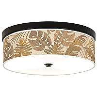 Tropical Woodwork Giclee Energy Efficient Bronze Ceiling Light with Print Shade