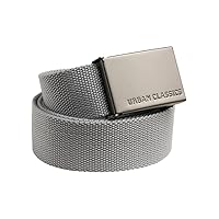 Urban Classics Unisex Canvas Belt, One Size Adjustable Unisex Canvas Belt, Metal Clasp with Embossed Logo, Available in Many Colours