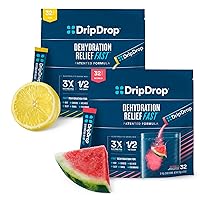 DripDrop Hydration - Electrolyte Powder Packets - Watermelon & Lemon Bundle - 64 Count