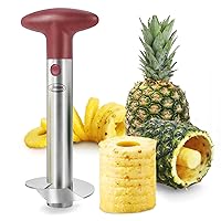 Pineapple Corer, [Upgraded, Reinforced, Thicker Blade] Newness Premium Pineapple Corer Remover, Stainless Steel Pineapple Core Remover Kitchen Tool with Sharp Blade for Diced Fruit Rings, Red