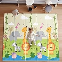 Foldable Baby Play Mat,71x59 Inches Play mat for Indoor and Outdoor, Reversible Foam Padded Perfect for Playtime and Tummy Time, Waterproof Baby Crawling mat Play for Infants, Toddlers and Kids