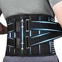 Back Braces for Men and Women, Back Support Belt for Lower Back Pain Relief with 6 Stays, Breathable Lumbar Support Belt with Dual Adjustable Straps for Sciatica,Herniated Disc(XXL/XXXL)