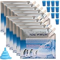 Reusable ice Packs for Coolers, Long Lasting Cooler ice Pack, 24 to 48 Hours of Cold Gel Ice Pack.Lunch Bag CoolerIt can Hold 1400-1600ml of (Blue 10-piece set)