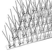 Bird Spikes with Stainless Steel Base, Durable Bird Repellent Spikes Arrow Pigeon Spikes Fence Kit for Deterring Small Bird, Crows and Woodpeckers, Covers 38.3 Feet(11.7m)