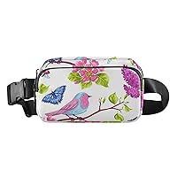 Spring Butterfly Bird Fanny Packs for Women Men Belt Bag with Adjustable Strap Fashion Waist Packs Crossbody Bag Waist Pouch Waist Pack Phone Bag for Travel