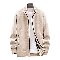 Mens Cardigan Sweater Shawl Collar Chunky Warm Open Front Long Sleeve Knit Slim Fit Sweaters