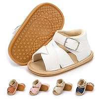Sawimlgy Baby Girls Boys Sandals Summer Flowers Shoe Rubber Sole PU Leather Mesh Infant Toddler First Walkers Princess Dress Outdoor Shoes