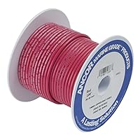 Ancor 186803 Marine Grade Electrical Primary Tinned Copper Boat Wiring (12-Gauge, Red, 12-Feet)