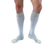 JOBST 7528902 Sport Compression Sock, Knee High, 15-20mmHg, White/Grey, Large
