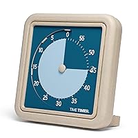Time Timer® Retro 8 inch Eco Edition Visual Timer - 60 Minute Desk Countdown Clock Made with at Least 20% Natural Plant Material- Blue Water