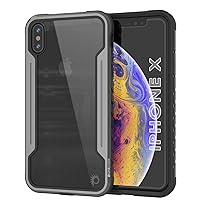 PunkCase iPhone X [Armor Stealth Series] Ultra Thin & Protective Military Grade Multilayer Cover W/Aluminum Frame [Clear Back] Ultimate Drop Protection for Your iPhone X (5.8