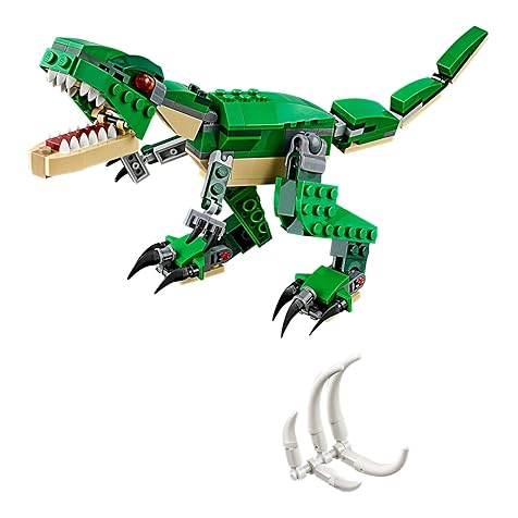 Creator 3 in 1 Mighty Dinosaur Toy, Transforms from T. rex to Triceratops to Pterodactyl Dinosaur Figures, Great Gift for 7-12 Year Old Boys & Girls, 31058