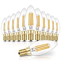Hizashi E12 Candelabra LED Light Bulbs 40 Watt 90+CRI LED Chandelier Light Bulbs Dimmable, B10 LED Candelabra Bulbs, 4W, 450LM 2700K Soft White, Candle Light Bulbs, UL Listed, 12 Pack