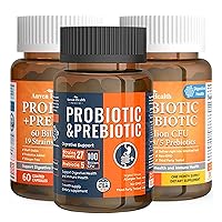 Optimal Gut Health Bundle for The Whole Family: 100 Billion Probiotics & 60 Billion Probiotics for Gut Digestive and Immune Health