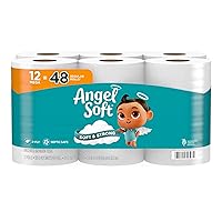 Angel Soft Toilet Paper, 12 Mega Rolls = 48 Regular Rolls, Soft and Strong Toilet Tissue