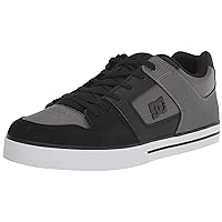 DC Men's Pure Casual Low Top Skate Shoe, Black/Grey/Grey, 10