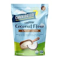 Carrington Farms – Organic Coconut Flour – High Fiber Flour – Light & Fluffy – Gluten-Free Standard Flour Alternative – 15 Ounce Bag