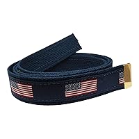 American Flag Military Style Belt, Navy Webbing, (NO Buckle)