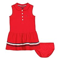 Tommy Hilfiger Baby Girl's Short Sleeve Polo Dress With Matching Bloomers