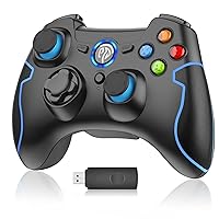 EasySMX 2.4G Wireless Controller for PS3, PC Gamepads with Vibration Fire Button Range up to 10m Support PC (Windows XP/7/8/8.1/10), PS3, Android, Vista, TV Box Portable Gaming Joystick Handle