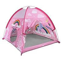 Kids Play Tent 48”x48”x42” Pink Unicorn Princess Playhouse Tent for Kids Indoor Outdoor Children Dome Tent for Girls Boys Camping Playground Perfect Kid’s Gift