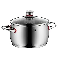 WMF cookware 脴 20 cm Approx. 4,1l Quality One Vapor Hole Glass lid Cromargan Stainless Steel Brushed Suitable for All Stove Tops Including Induction Dishwasher-Safe