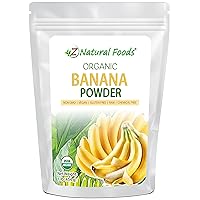 Organic Banana Powder, Fiber Supplement for Glowing Skin and Enhanced Immunity, Great in Juice, Smoothies, and Recipes, Non-GMO, Vegan, Gluten-Free, Kosher, 1 lb.